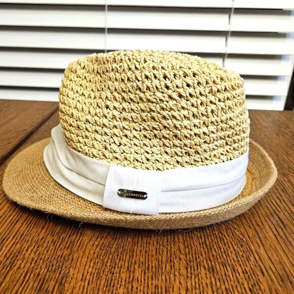 Steve Madden Pop Band Straw/Jute Fedora 7.25-7.5 - Picture 1 of 3